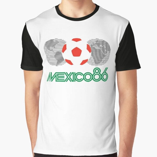 Mexico 1986 World Cup Retro Football T-Shirt with Maradona's 'Hand of God' Design