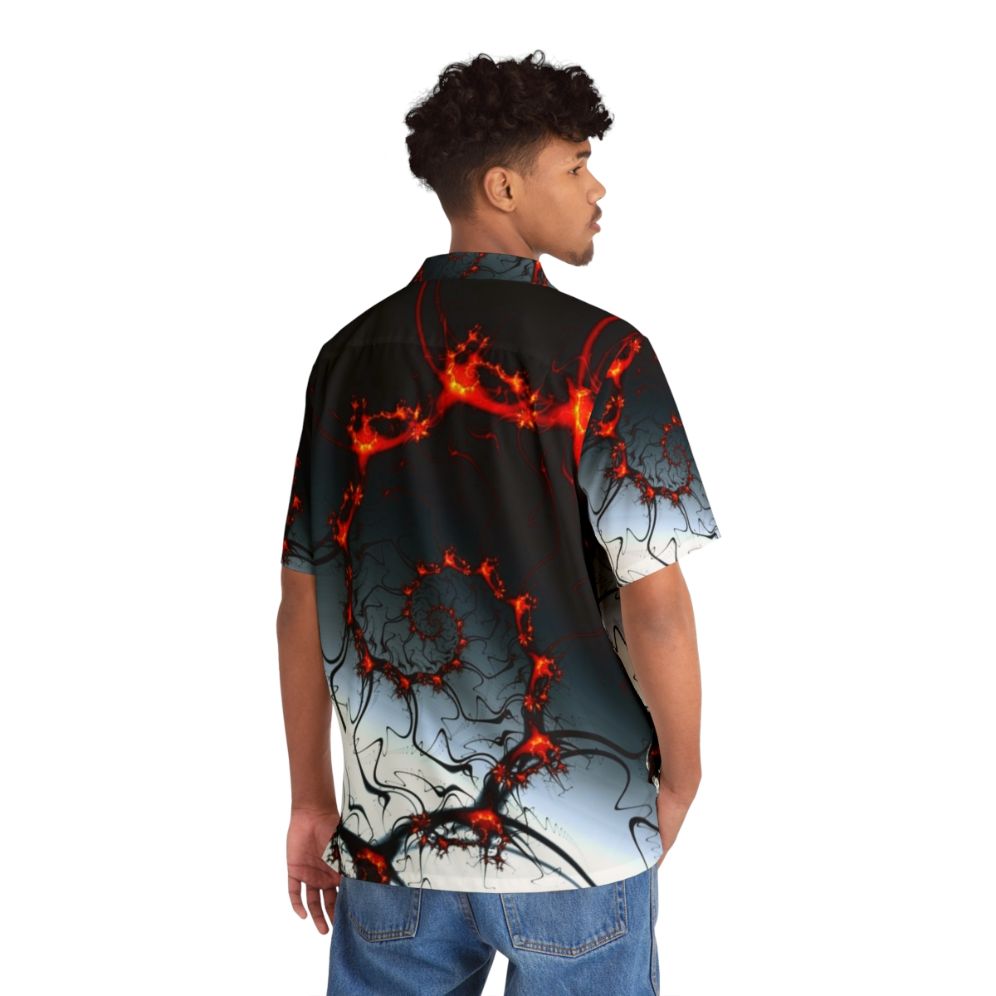 Burning fractal pattern on a Hawaiian shirt - People Back