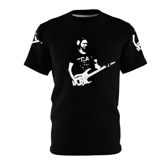 Guitarist t-shirt featuring guitar player, shredder, and heavy metal design