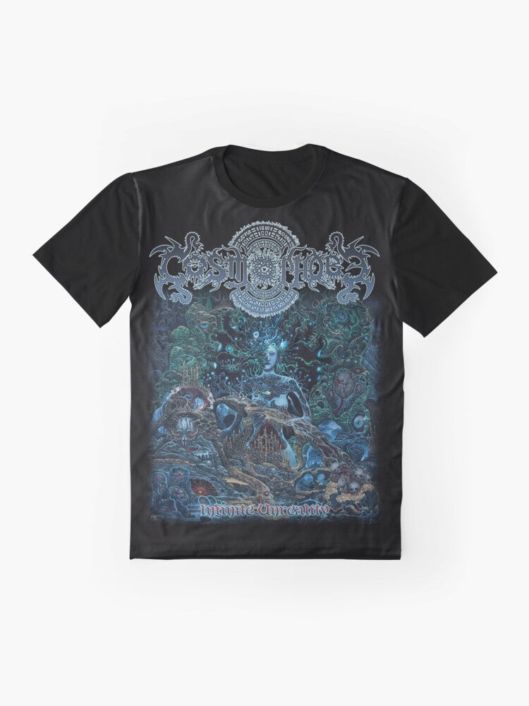 Cosmophobe "Infinite Unreality" technical death metal graphic t-shirt - Flat lay