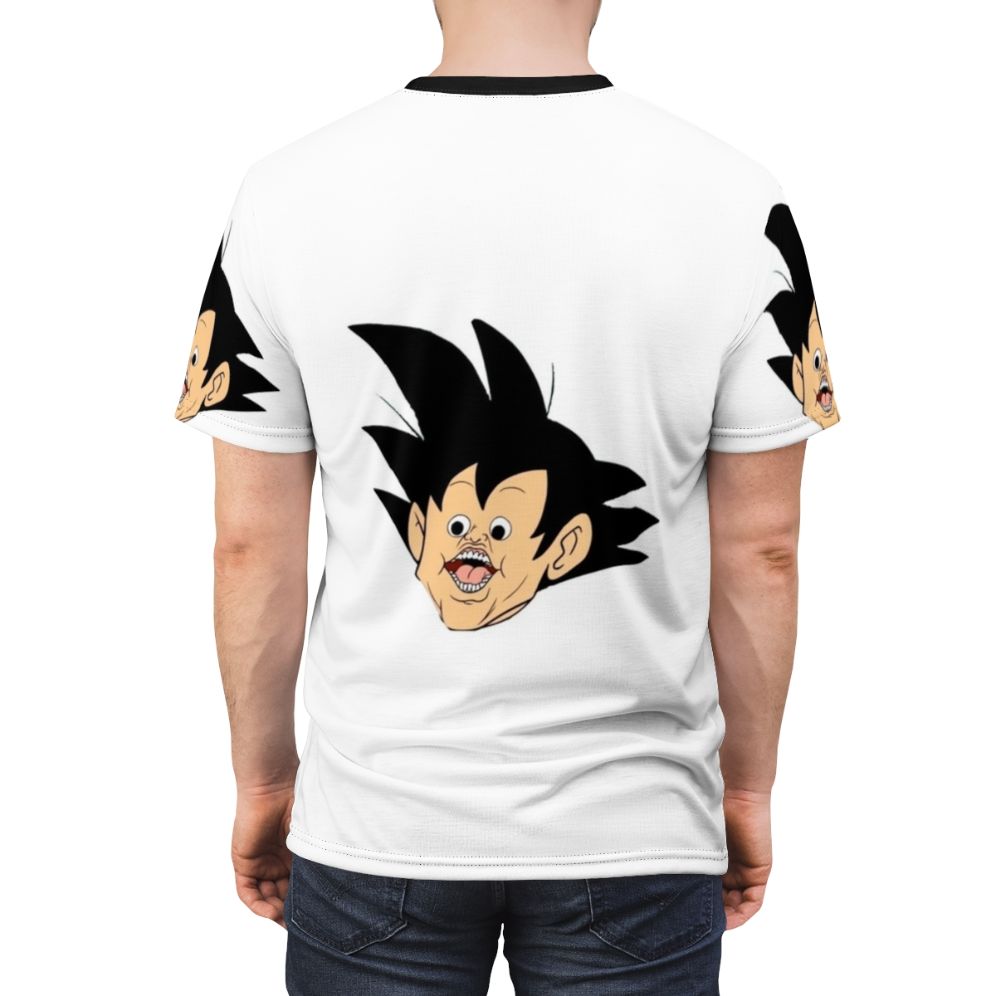 Dragon Ball inspired parody t-shirt design featuring Goku - men back