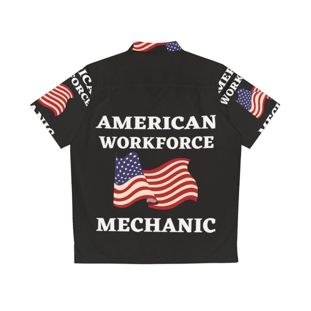 American workforce patriotic Hawaiian shirt for mechanics - Back