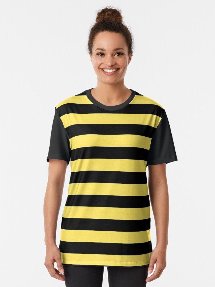 Me Before You - Black and Yellow Stripes Graphic T-Shirt - Women