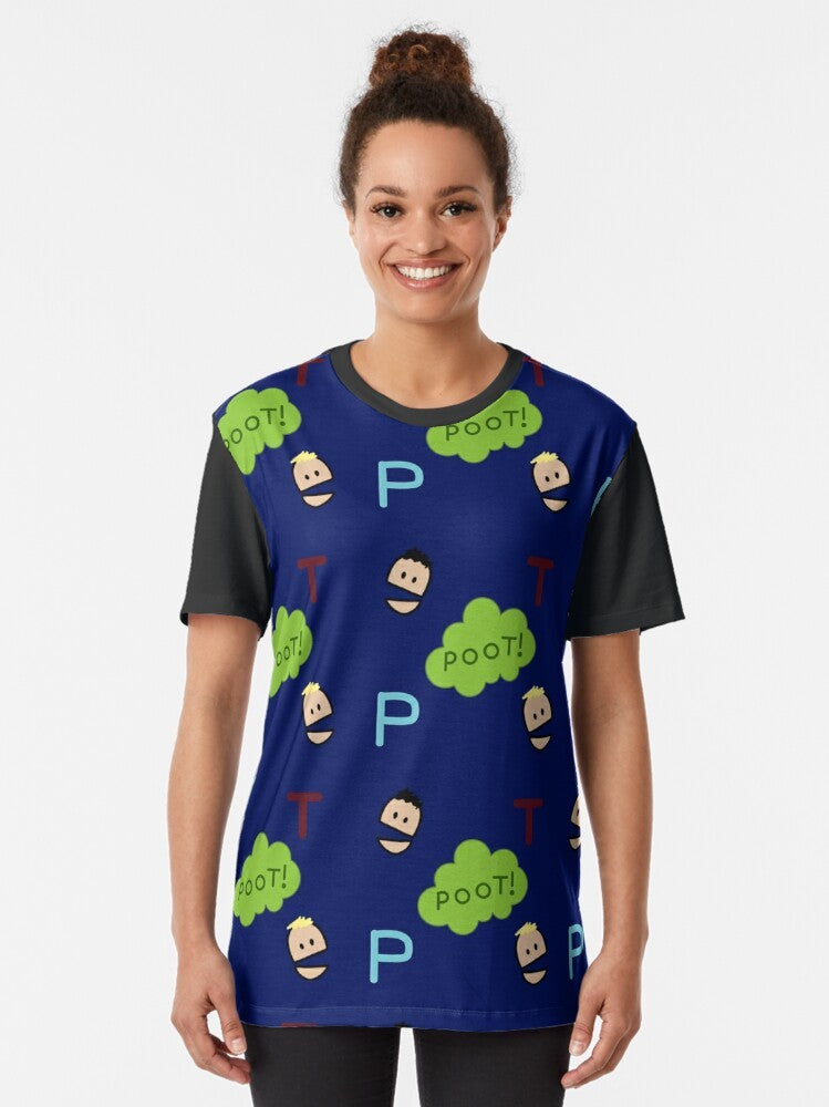 Terrance and Phillip from the South Park cartoon show featured on a graphic t-shirt - Women