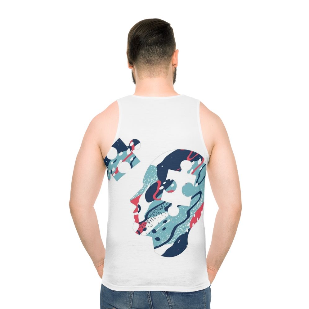 Unisex brain puzzle tank top - men back