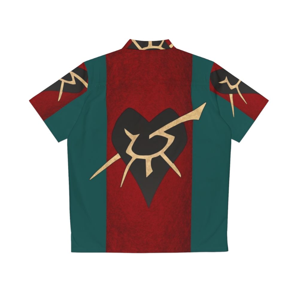 Dark Eldar Kabal of the Black Heart Hawaiian Shirt with Eldar Runes and Symbols - Back