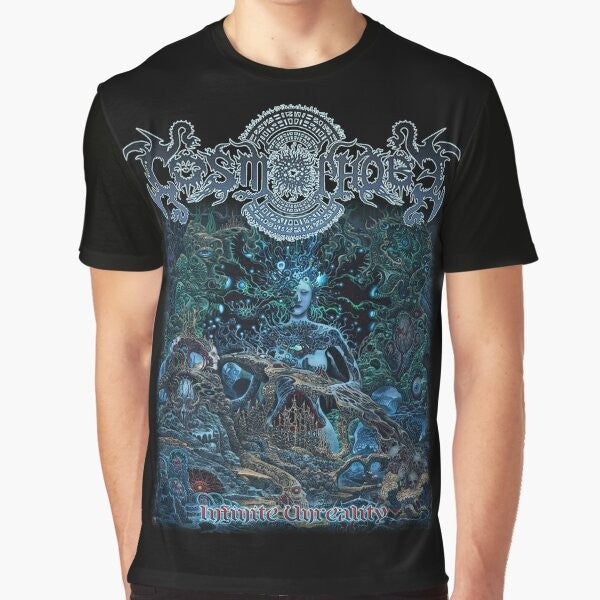 Cosmophobe "Infinite Unreality" technical death metal graphic t-shirt