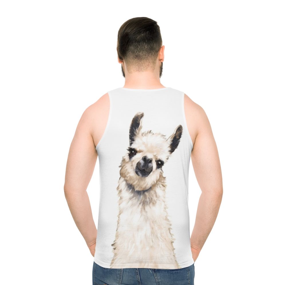 Llama Unisex Tank Top - men back