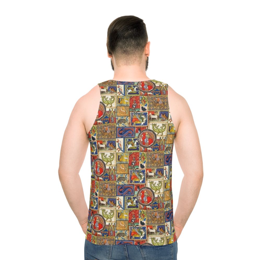 Mythical Beasts Heraldic Unisex Tank Top - men back