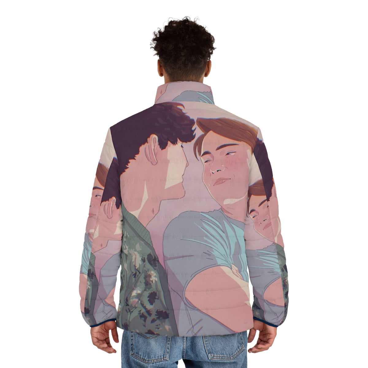 Heartstopper Charlie and Nick Puffer Jacket featuring the characters from the LGBT graphic novel and Netflix series - men back