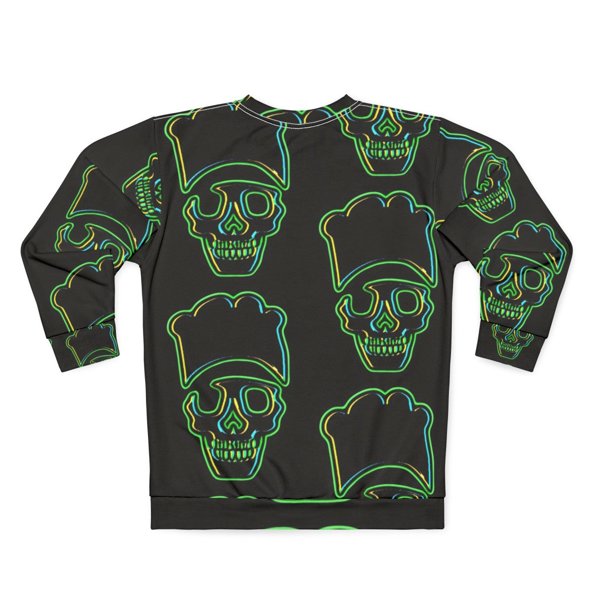 Skull Chef Green Cooking Sweatshirt - Back