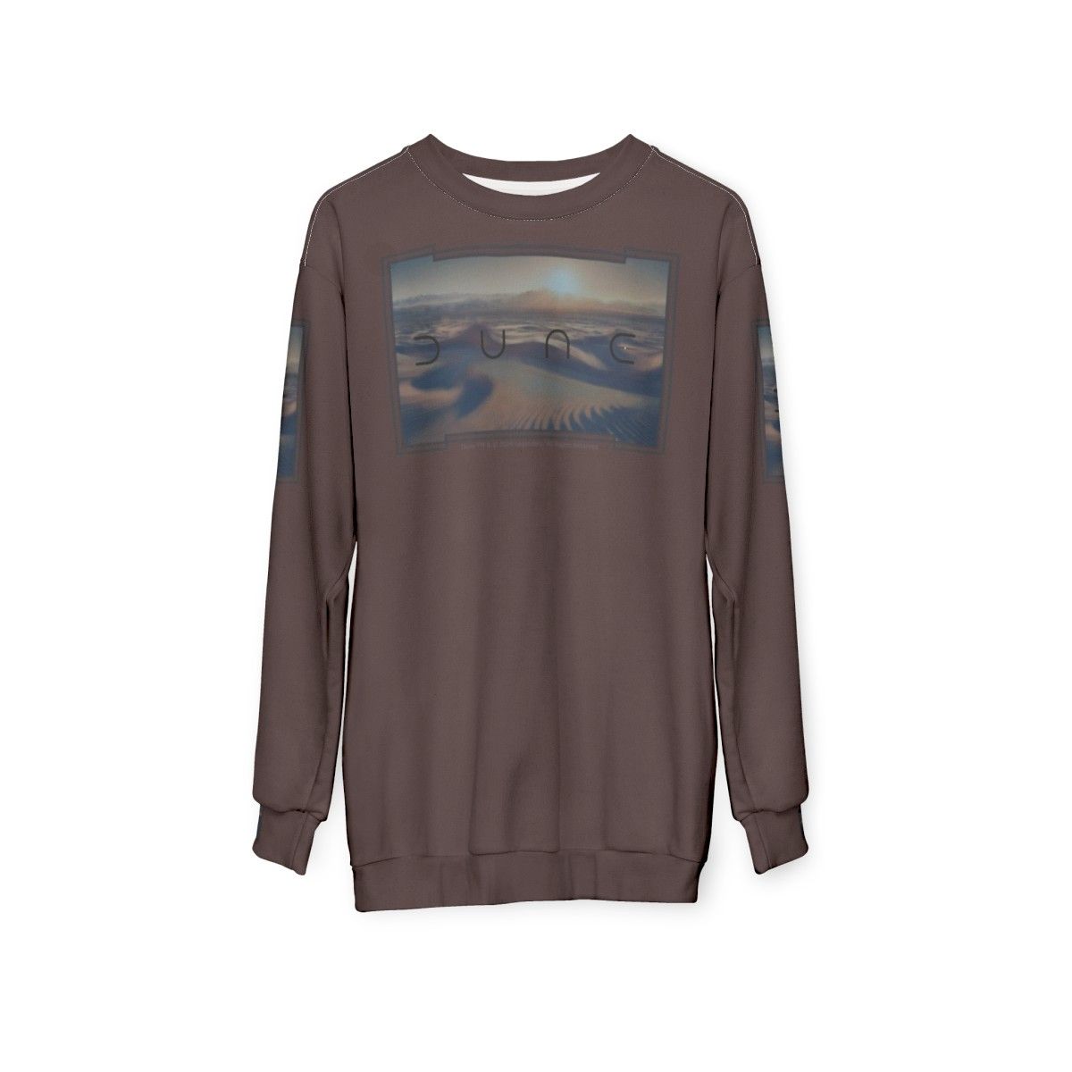 Dune movie inspired sweatshirt with cinematic desert planet design - hanging