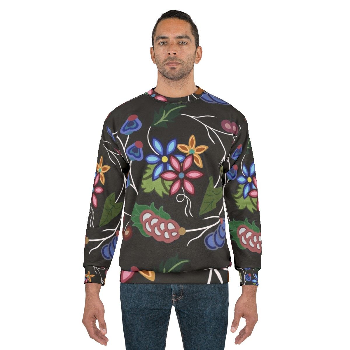 Anishnawbe indigenous sweatshirt with traditional tribal design - men