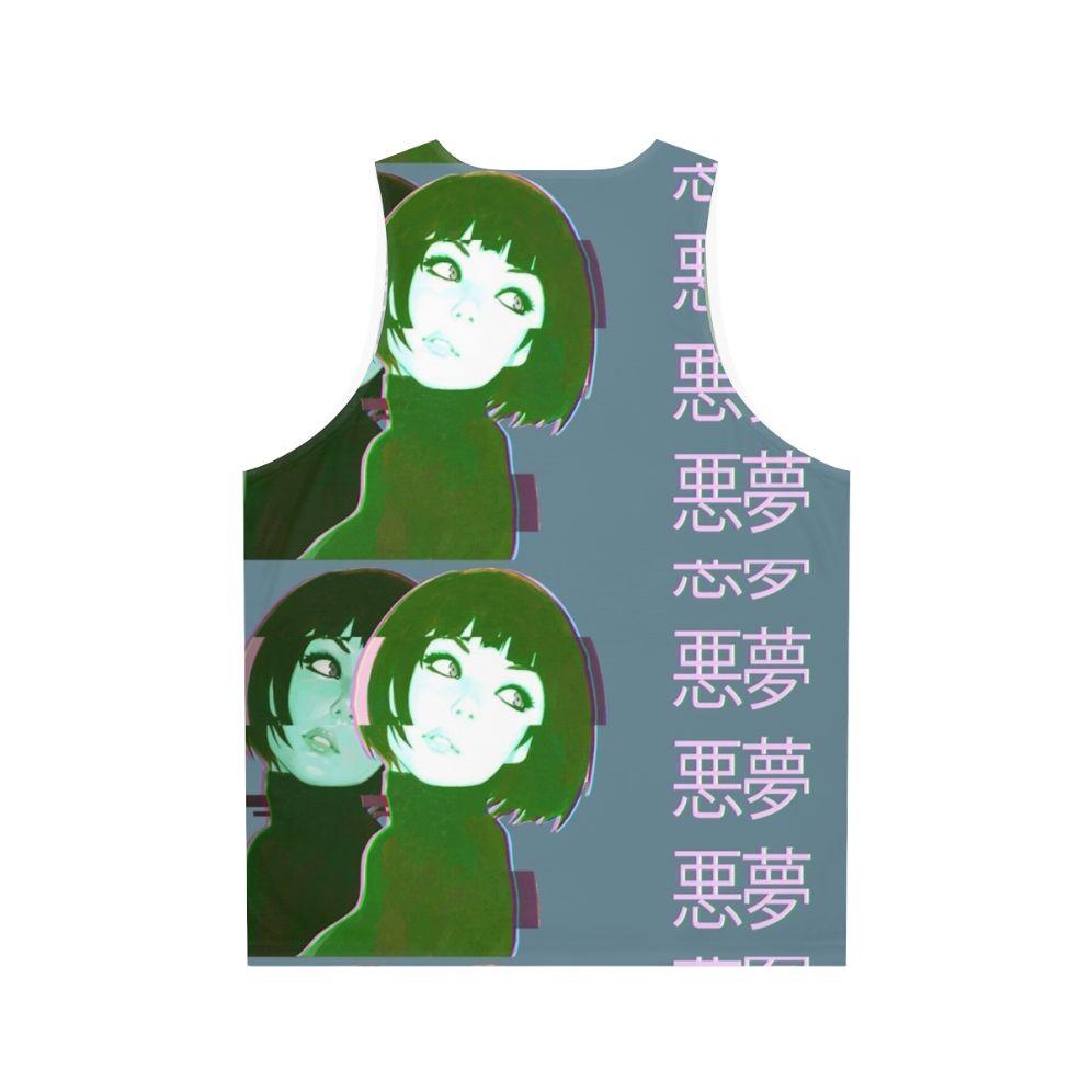 Vaporwave-inspired tank top with anime girl graphics - Back