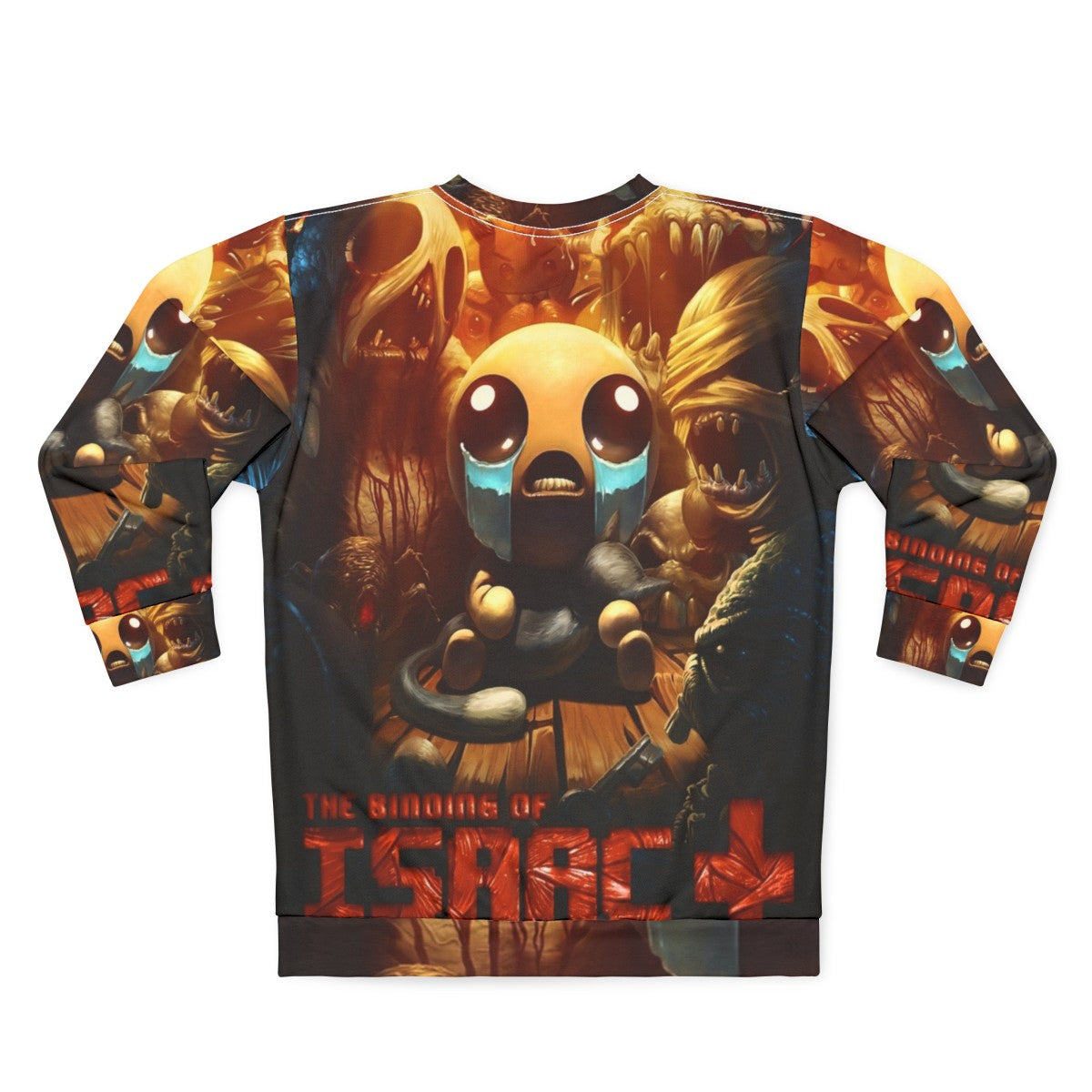 The Binding Of Isaac Sweatshirt featuring key characters from the popular videogame - Back