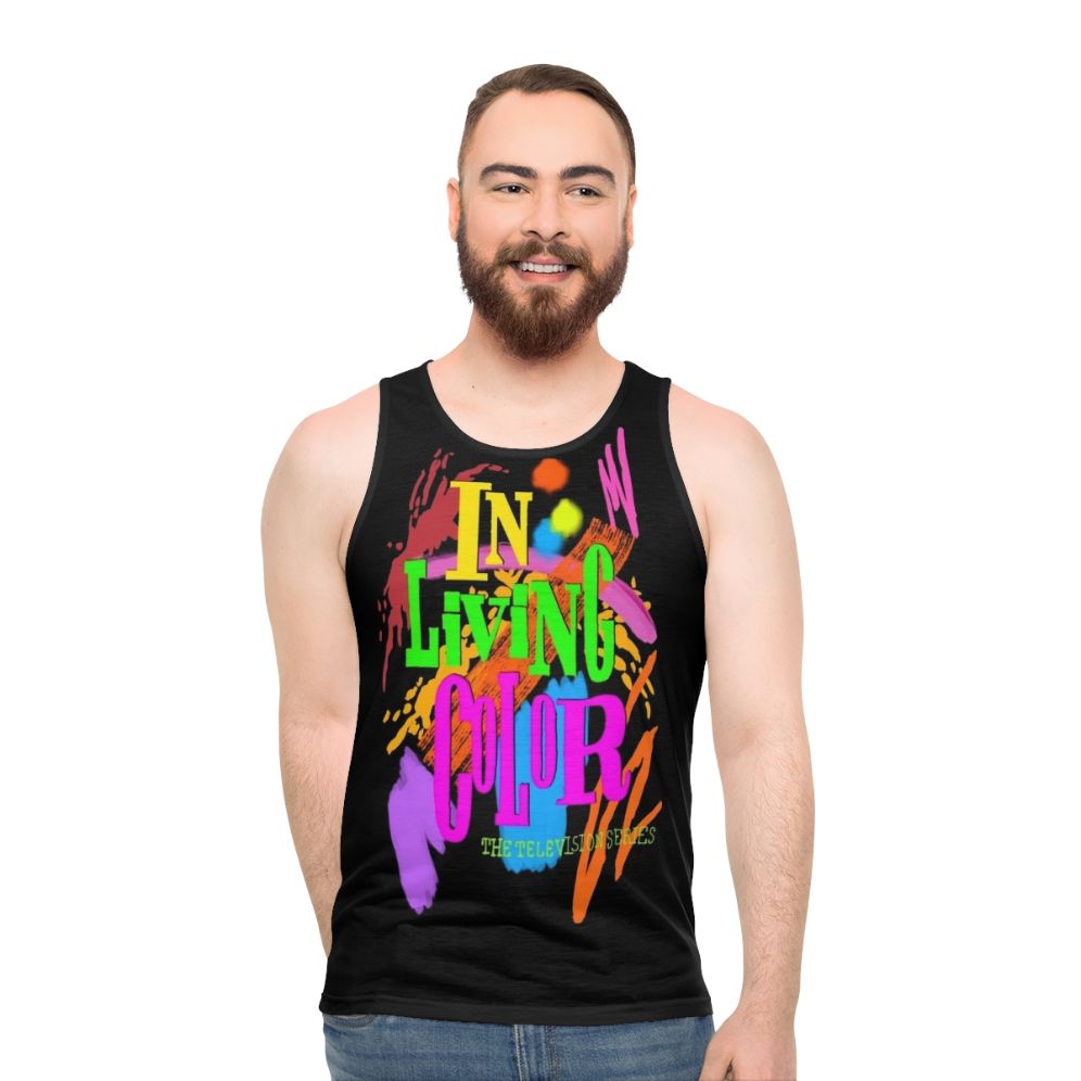 90s Unisex Tank Top with "In Living Color" Design - men