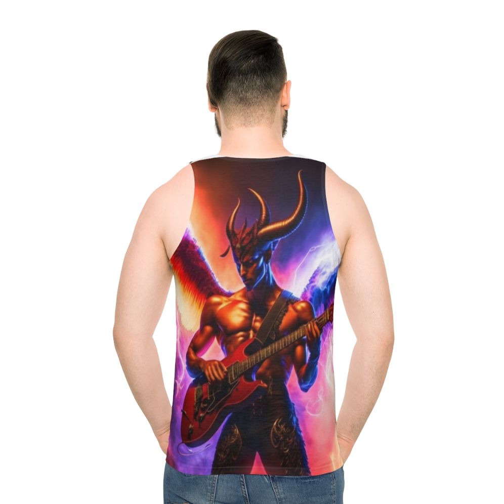 Satanic guitar unisex tank top - men back