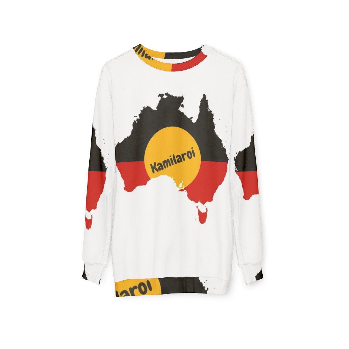 Kamilaroi Aboriginal Australian Sweatshirt featuring indigenous Australian art and culture - hanging