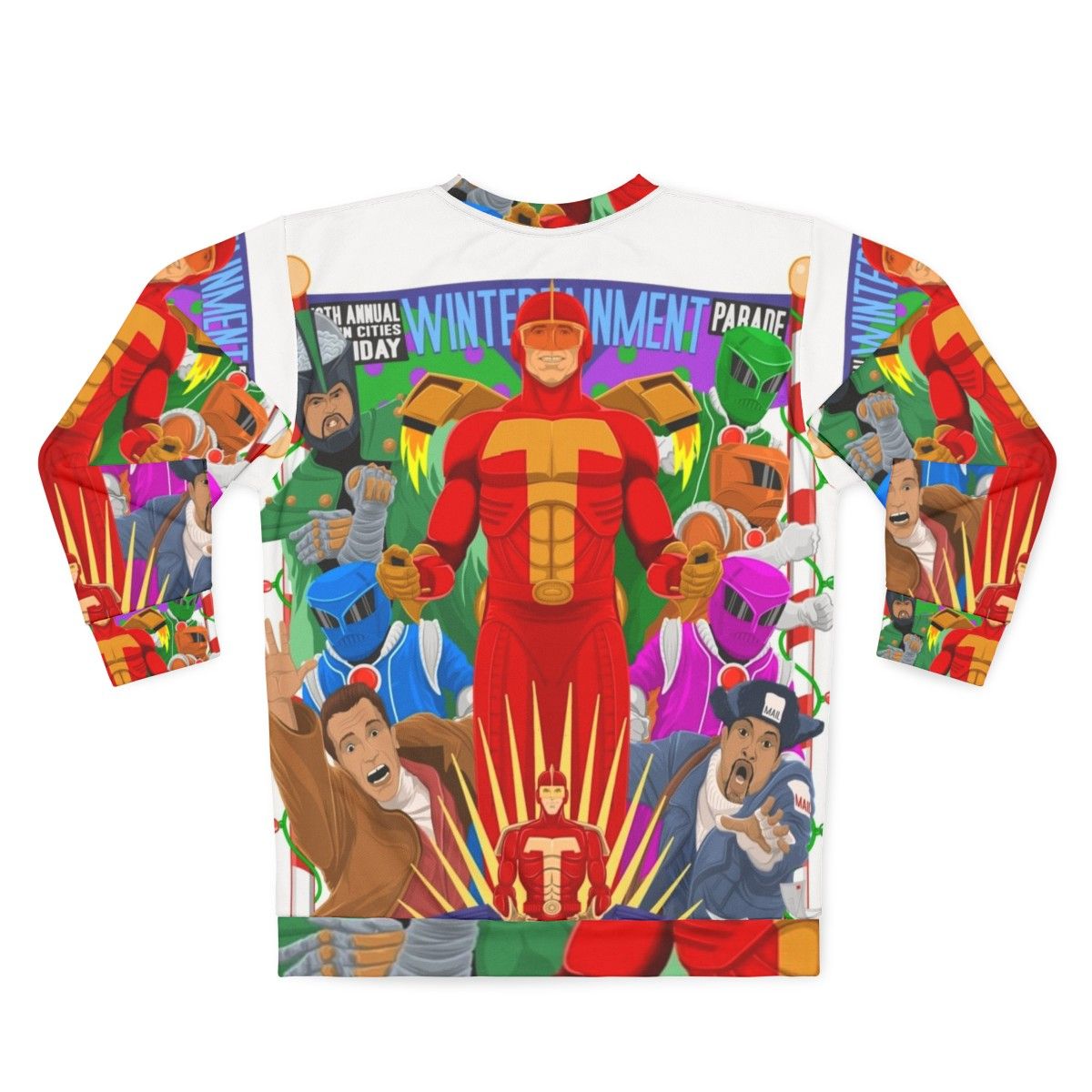 It's Turbo Time Sweatshirt - Jingle All The Way Christmas Sweater with Turboman - Back