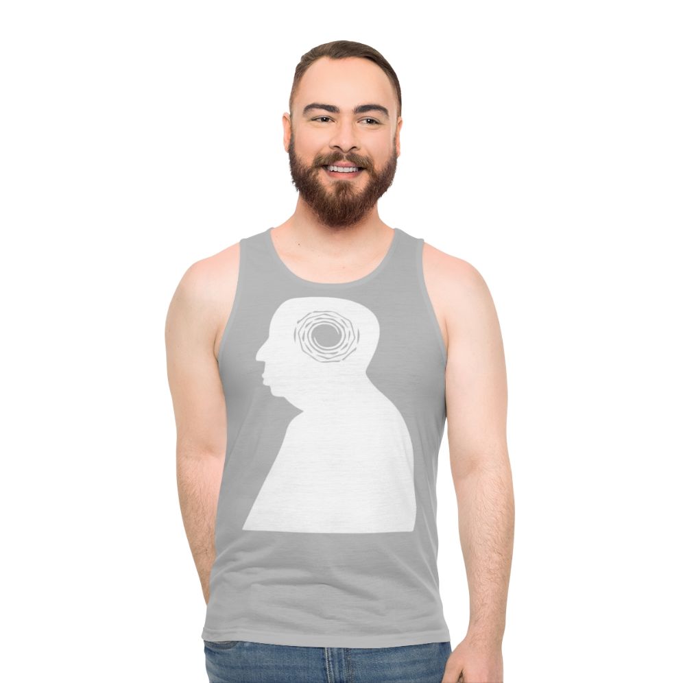 Vertigo Unisex Tank Top featuring Alfred Hitchcock's iconic film - men