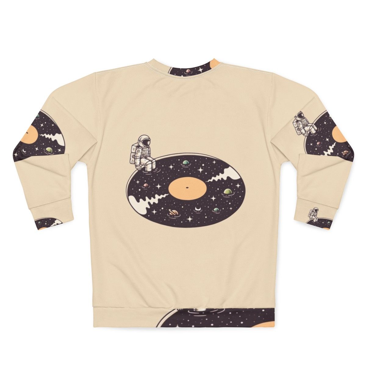 Cosmic Sound Sweatshirt with Astronaut and Space Themed Design - Back