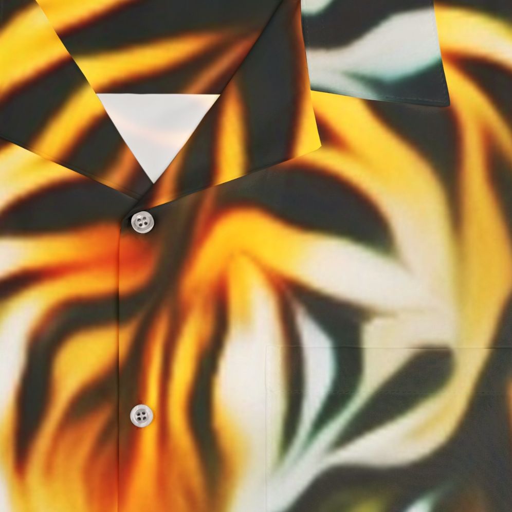 Tiger Tropical Button Down Hawaiian Shirt - Detail