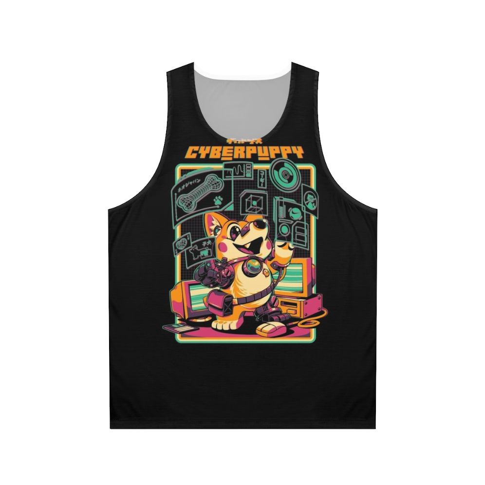 Cyberpunk corgi puppy tank top