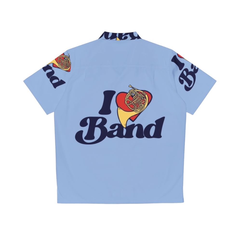 I Love Band Hawaiian Shirt featuring a musical instrument design - Back