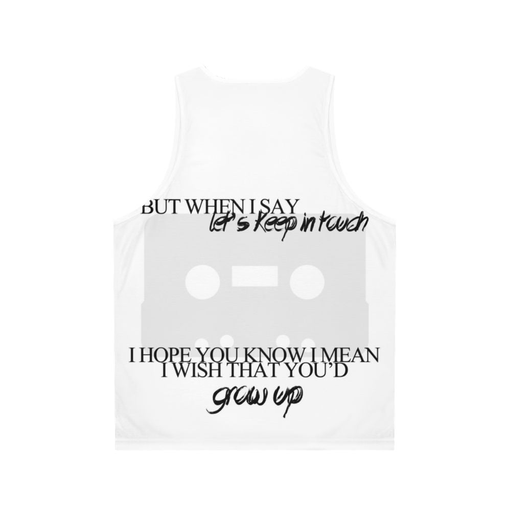 "Let's Keep In Touch" Unisex Band Graphic Tank Top - Back