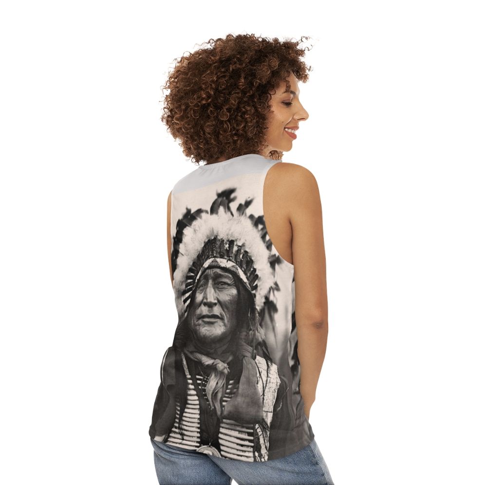 Comanche Chief Unisex Native American Tank Top - women back