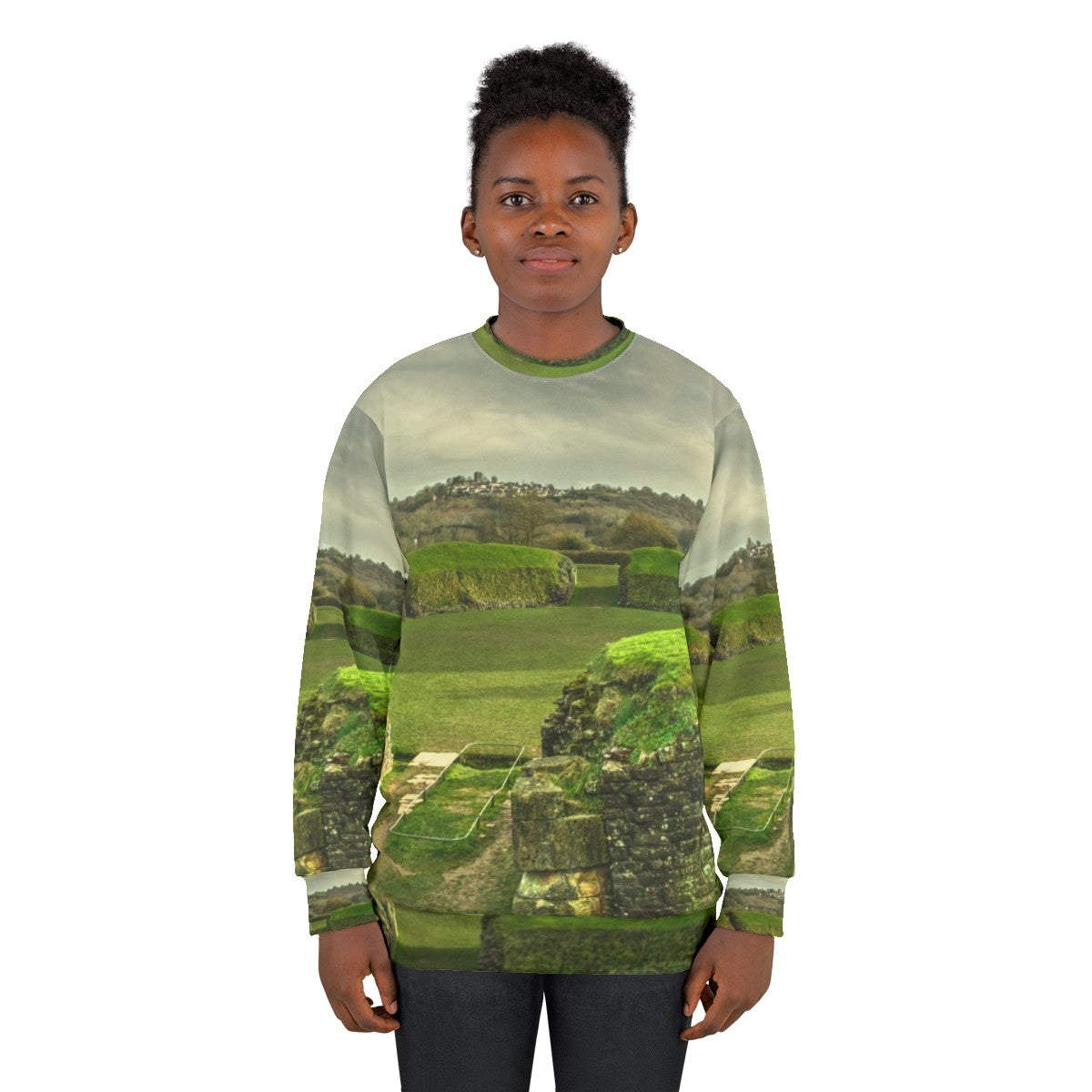 Caerleon Amphitheater Sweatshirt featuring ancient Roman ruins in Wales - women