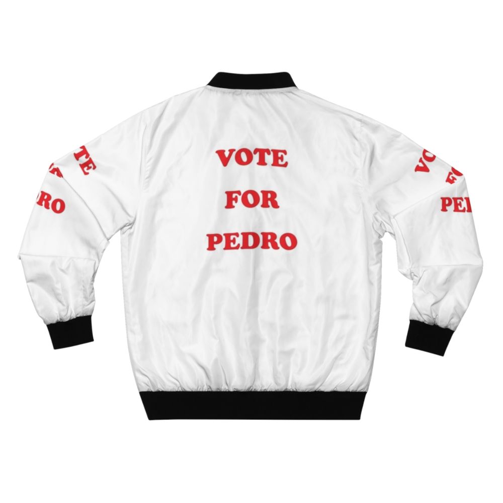 Vote for Pedro bomber jacket with retro graphic design - Back