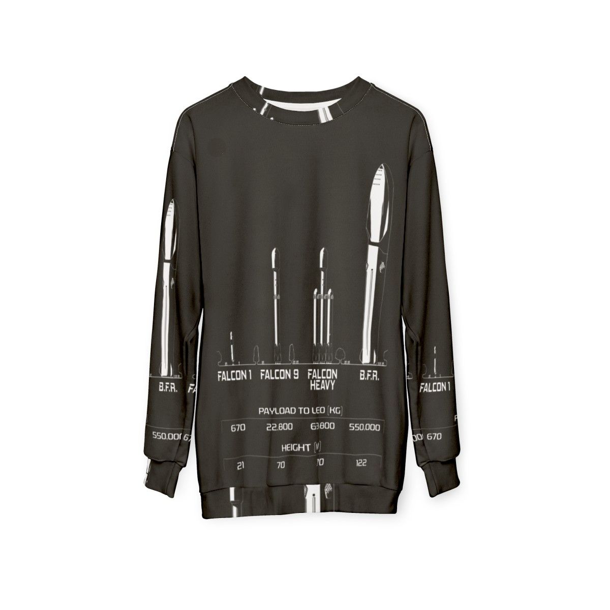 SpaceX BFR Elon Musk Big F*ing Rocket Graphic Sweatshirt - hanging