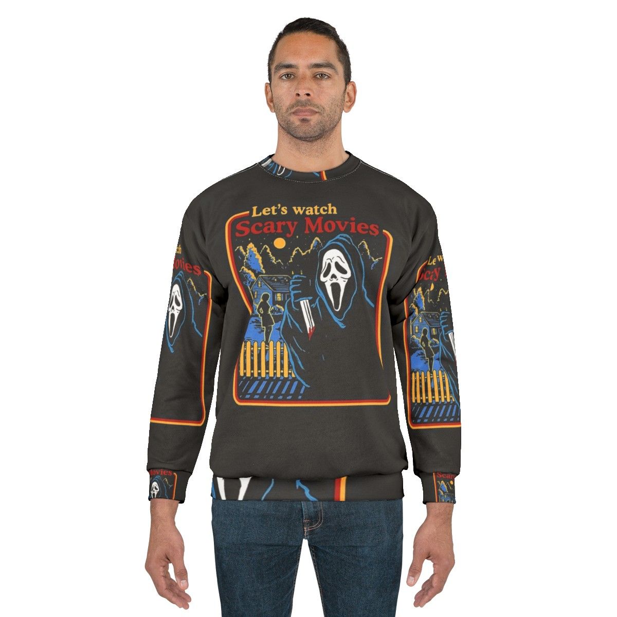 Scary movies scream horror sweatshirt for horror movie fans - men