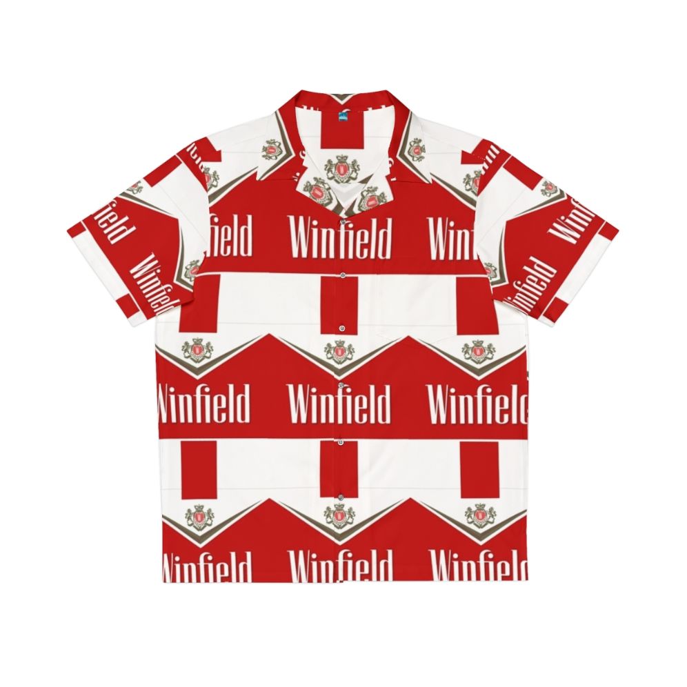 Winfield Red Hawaiian Shirt with Tropical Pattern