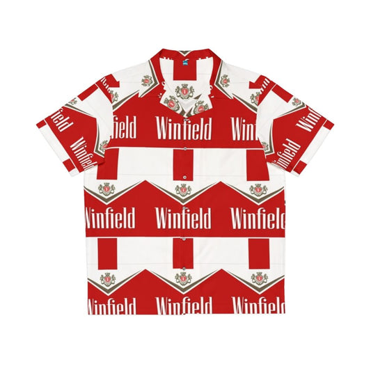 Winfield Red Hawaiian Shirt with Tropical Pattern