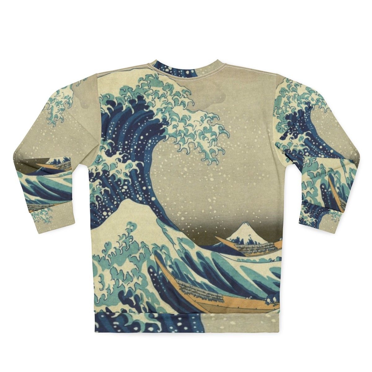 Kanagawa Wave Sweatshirt - Hokusai inspired wave art design - Back