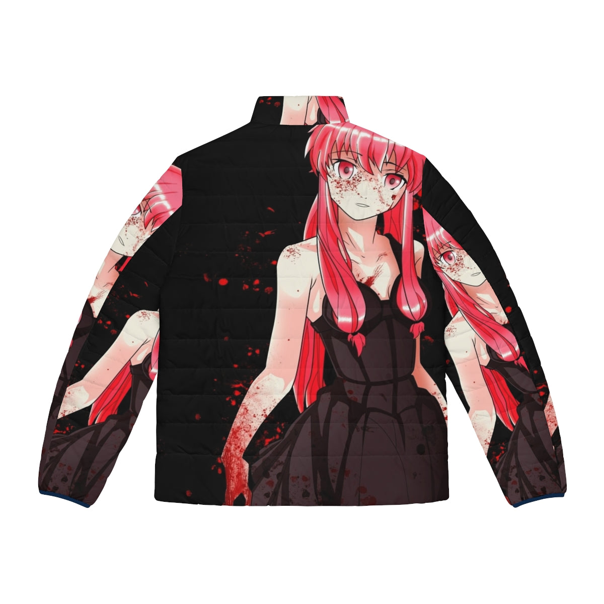 Mirai Nikki Yuno Gasai inspired anime puffer jacket - Back