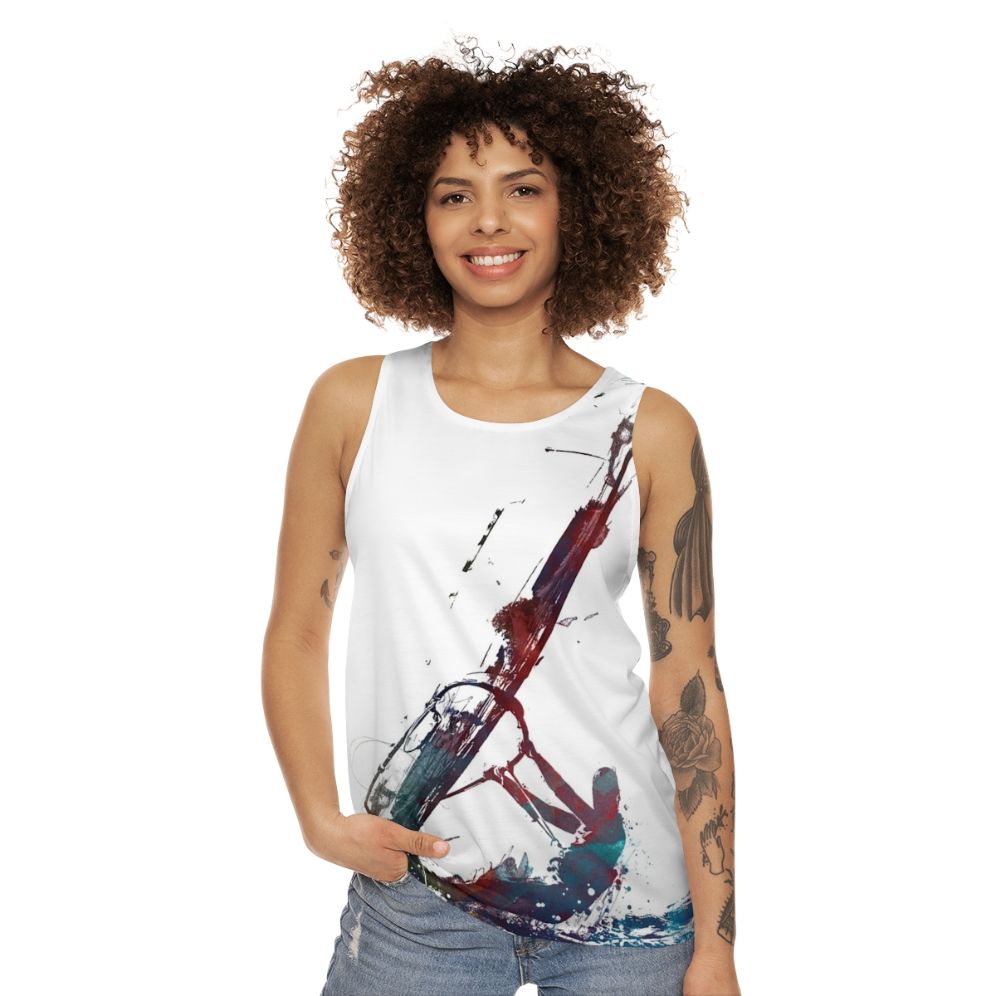 Windsurfing sport art unisex tank top - women