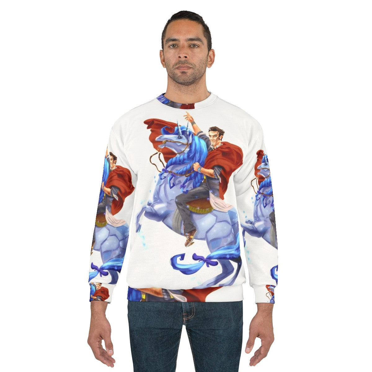 Handsome Jack Borderlands Sweatshirt with Buttstallion Design - men