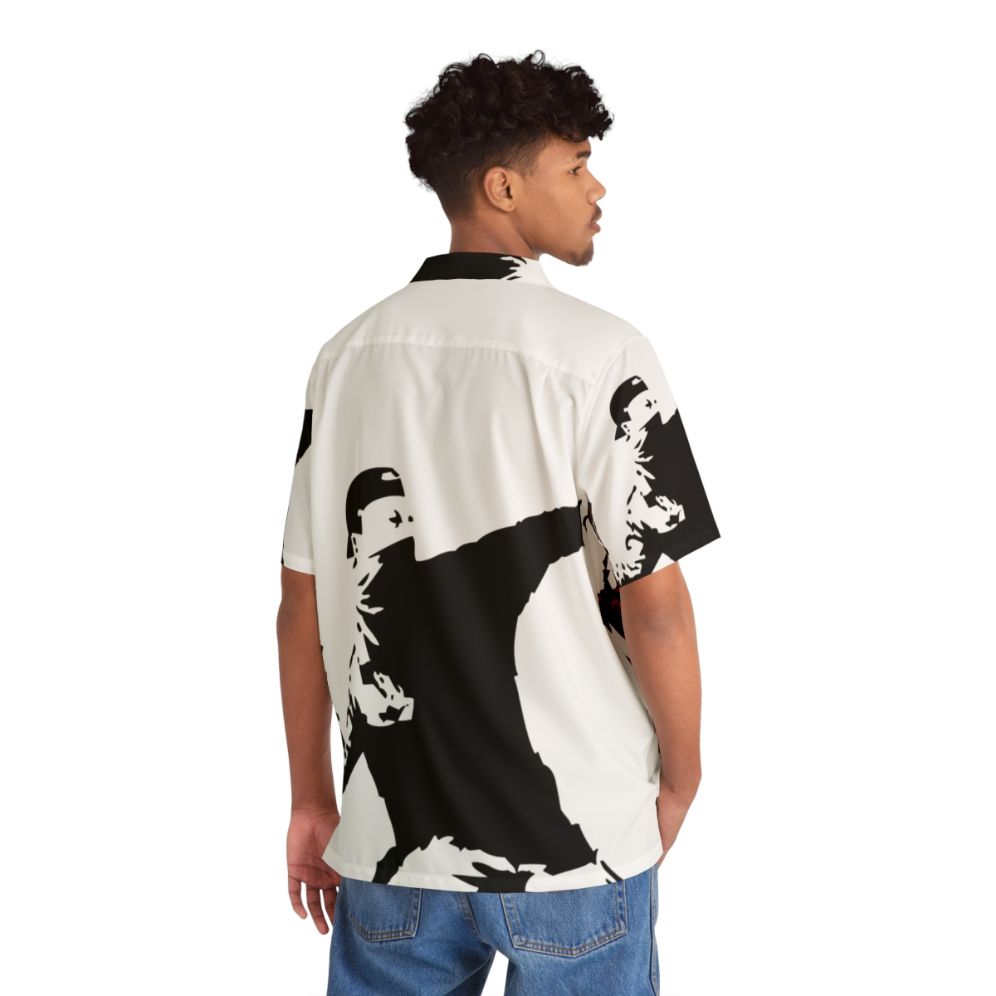 Banksy Flower Thrower Hawaiian Shirt - People Back