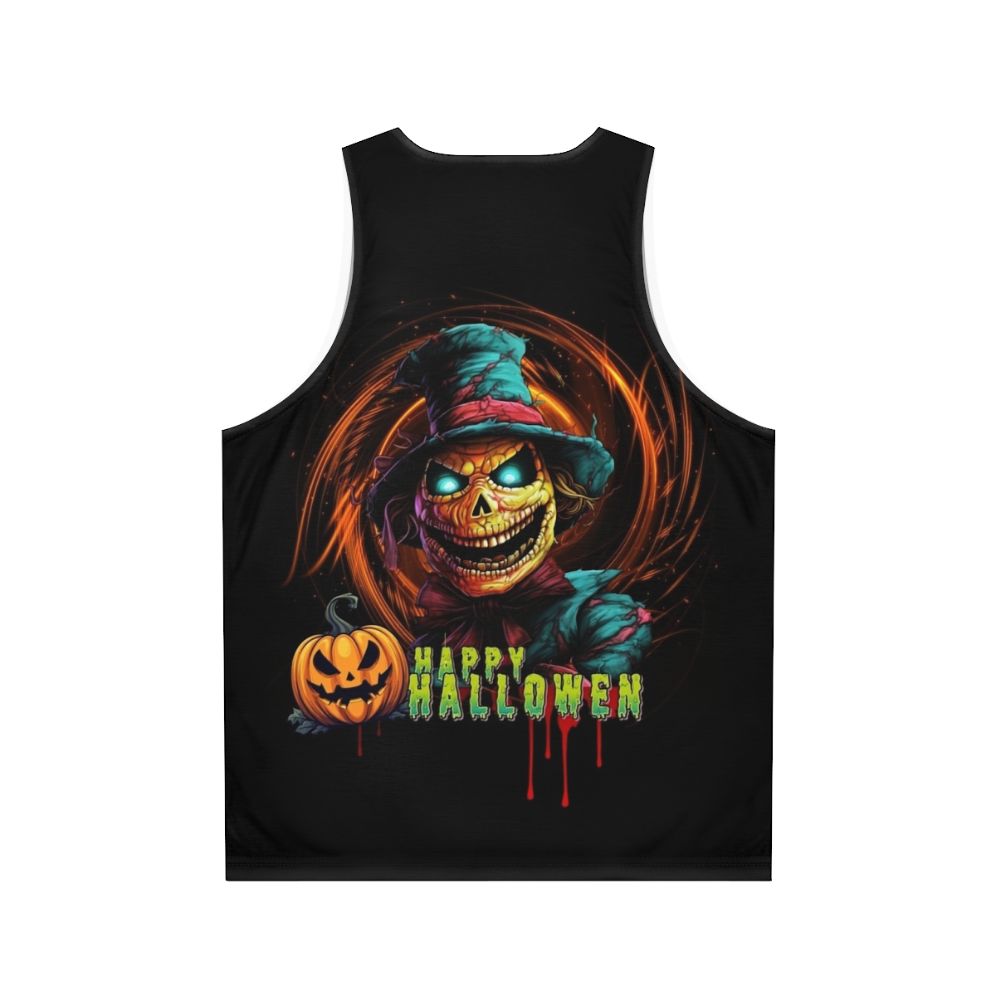 Spooky scarecrow unisex Halloween tank top - Back