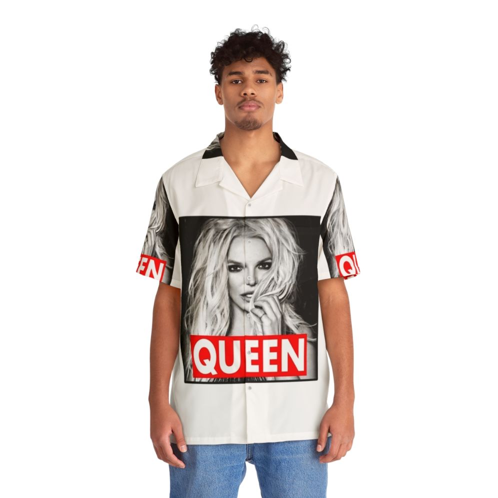 Queen B Hawaiian Shirt featuring Britney Spears pop music design - People Front