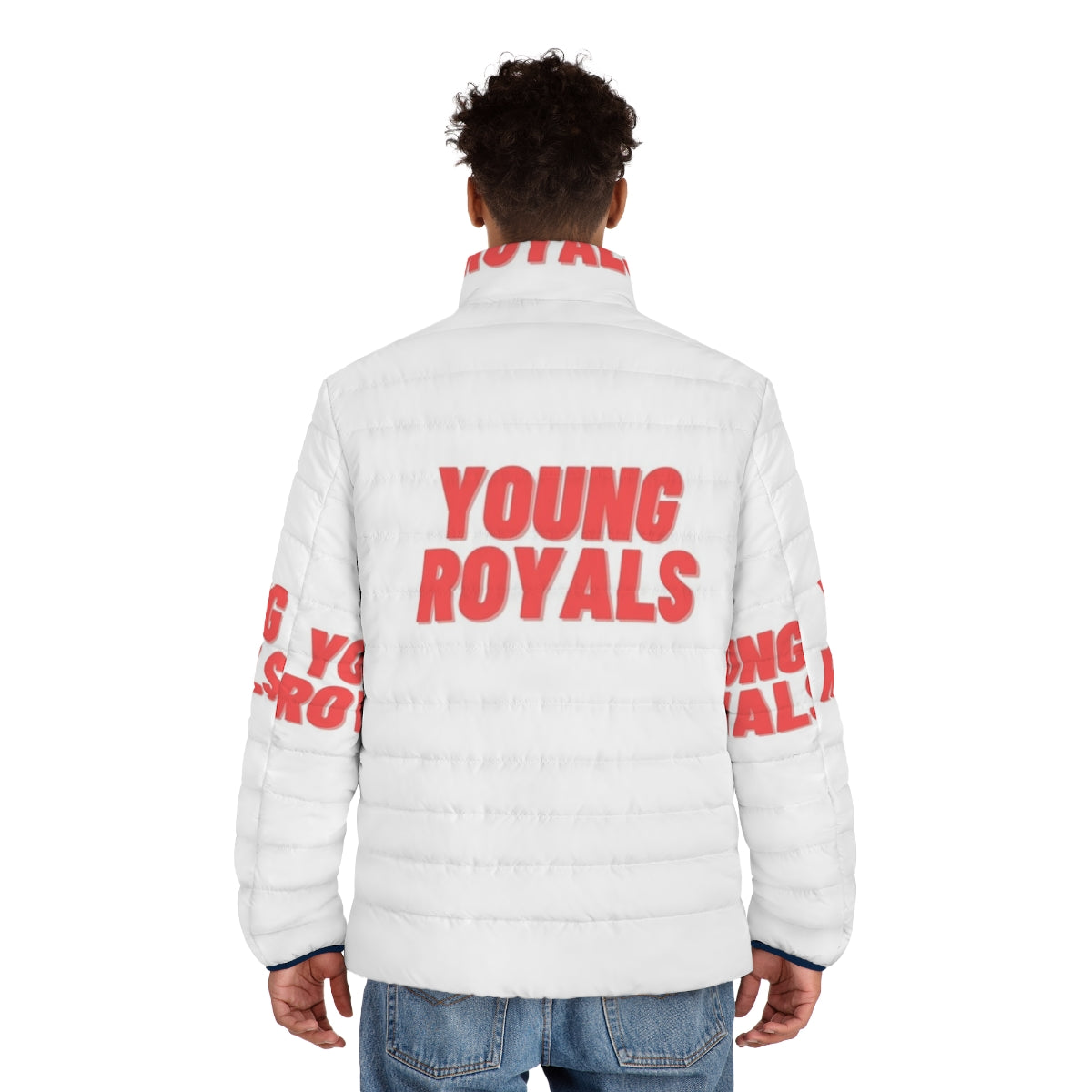 Young Royals Puffer Jacket in Hillerska Uniform Inspired Design - men back