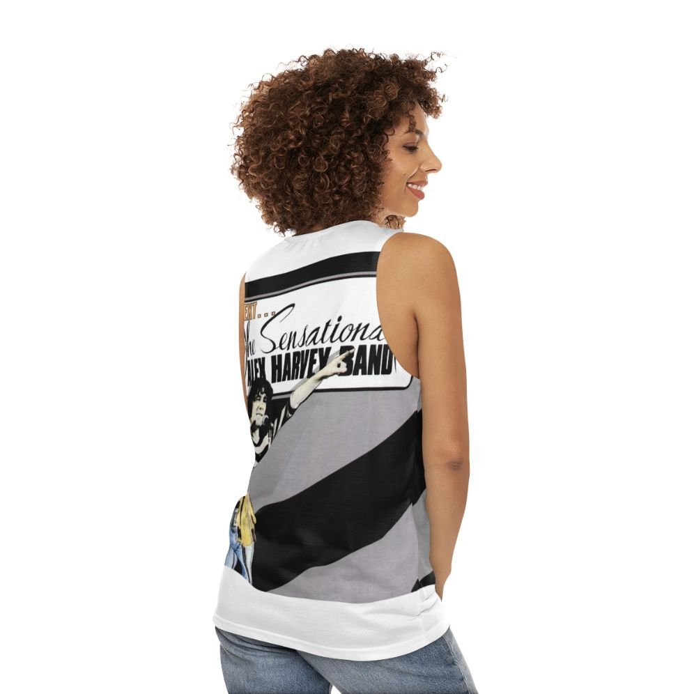 Glam rock unisex tank top with scottish band from glasgow 1972 - women back