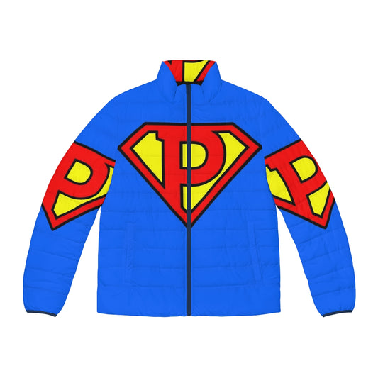 Super Letter P Puffer Jacket - Superhero Themed Outerwear