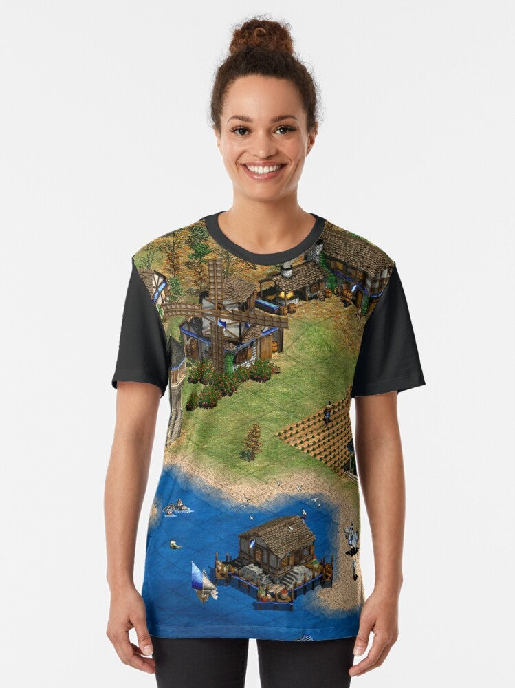 Vintage-style Age of Empires graphic t-shirt for gaming enthusiasts - Women