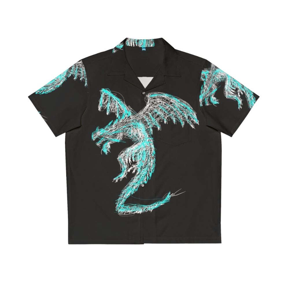 Mystic Lightning Dragon Scribble Hawaiian Shirt