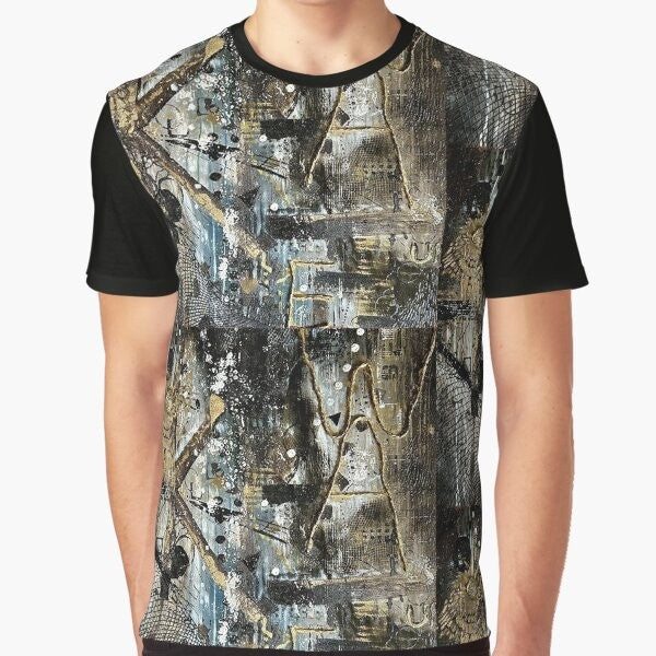 Graphic t-shirt with abstract "Wake Up" design, motivational and inspirational