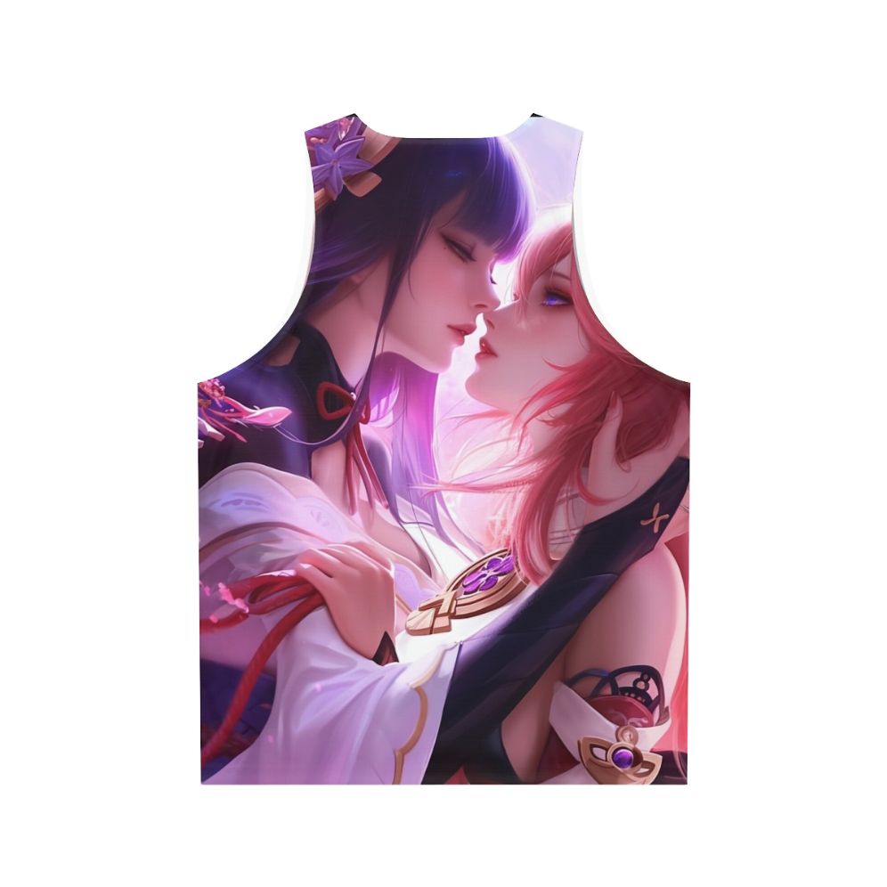 Raiden Shogun and Yae Miko Genshin Impact Anime Unisex Tank Top - Back